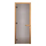 Дверь стеклянная Сатин Матовая 1900х700мм (8мм, 3 петли 710 CR хром, коробка хвоя)