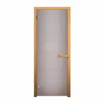 Дверь стеклянная Сатин Матовая 1900х700мм (6мм, 2 петли, коробка осина)